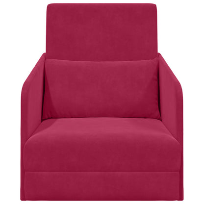 Divano letto Rosso Vino 65 x 80 x 83 cm Velluto | homemem39