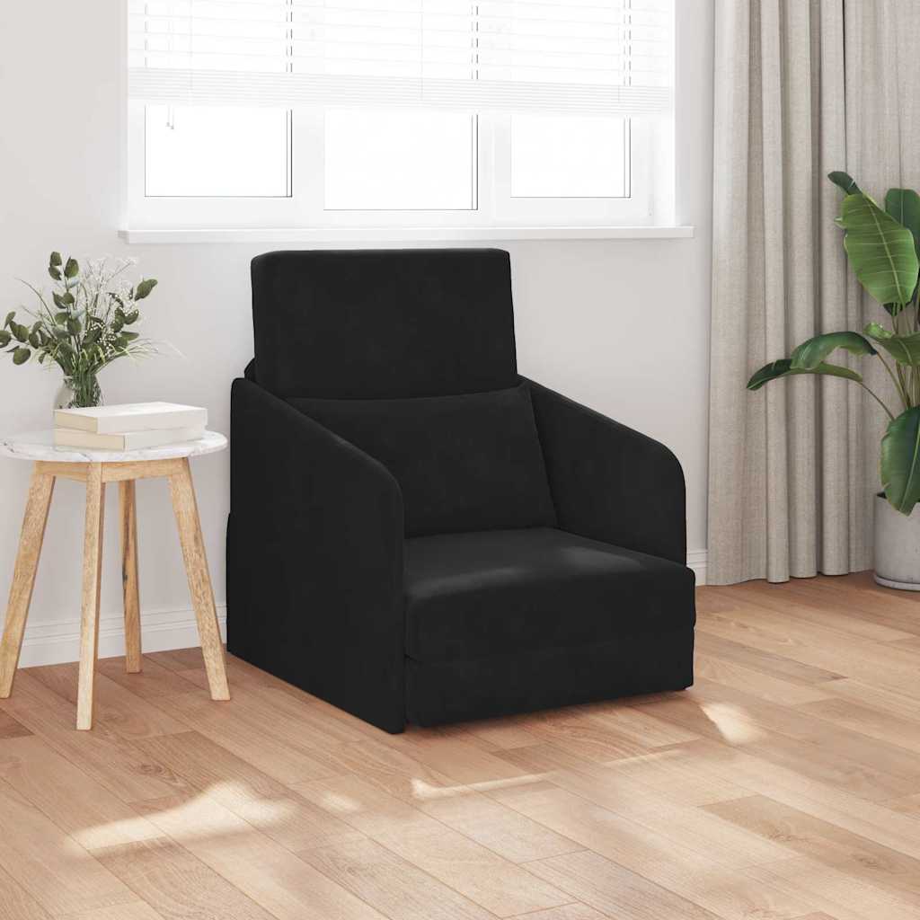 Divano letto Nero 65 x 80 x 83 cm Velluto - homemem39
