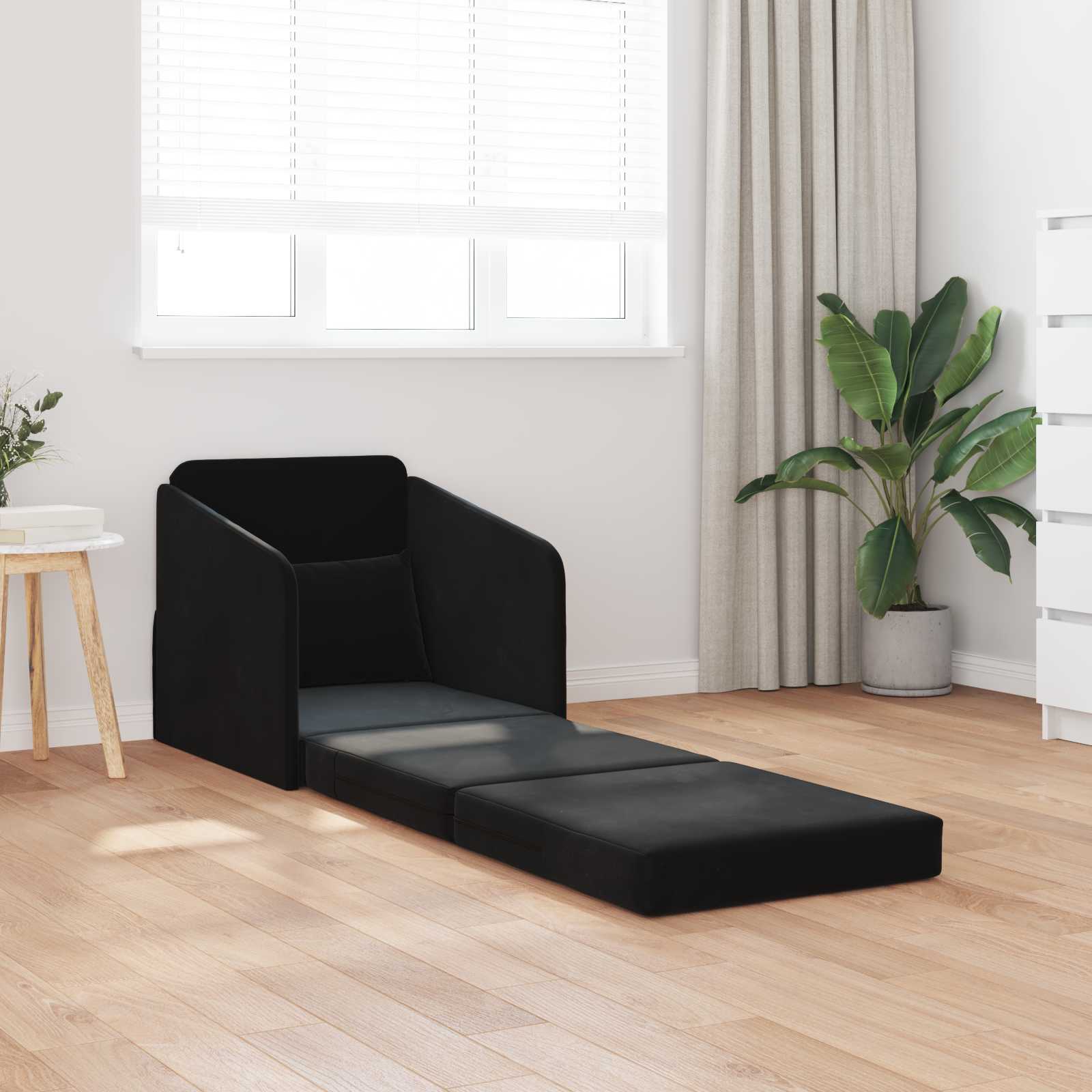 Divano letto Nero 65 x 80 x 83 cm Velluto | homemem39