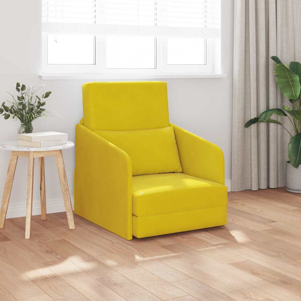 Divano letto Giallo 65 x 80 x 83 cm Velluto - homemem39