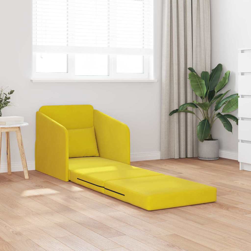 Divano letto Giallo 65 x 80 x 83 cm Velluto - homemem39