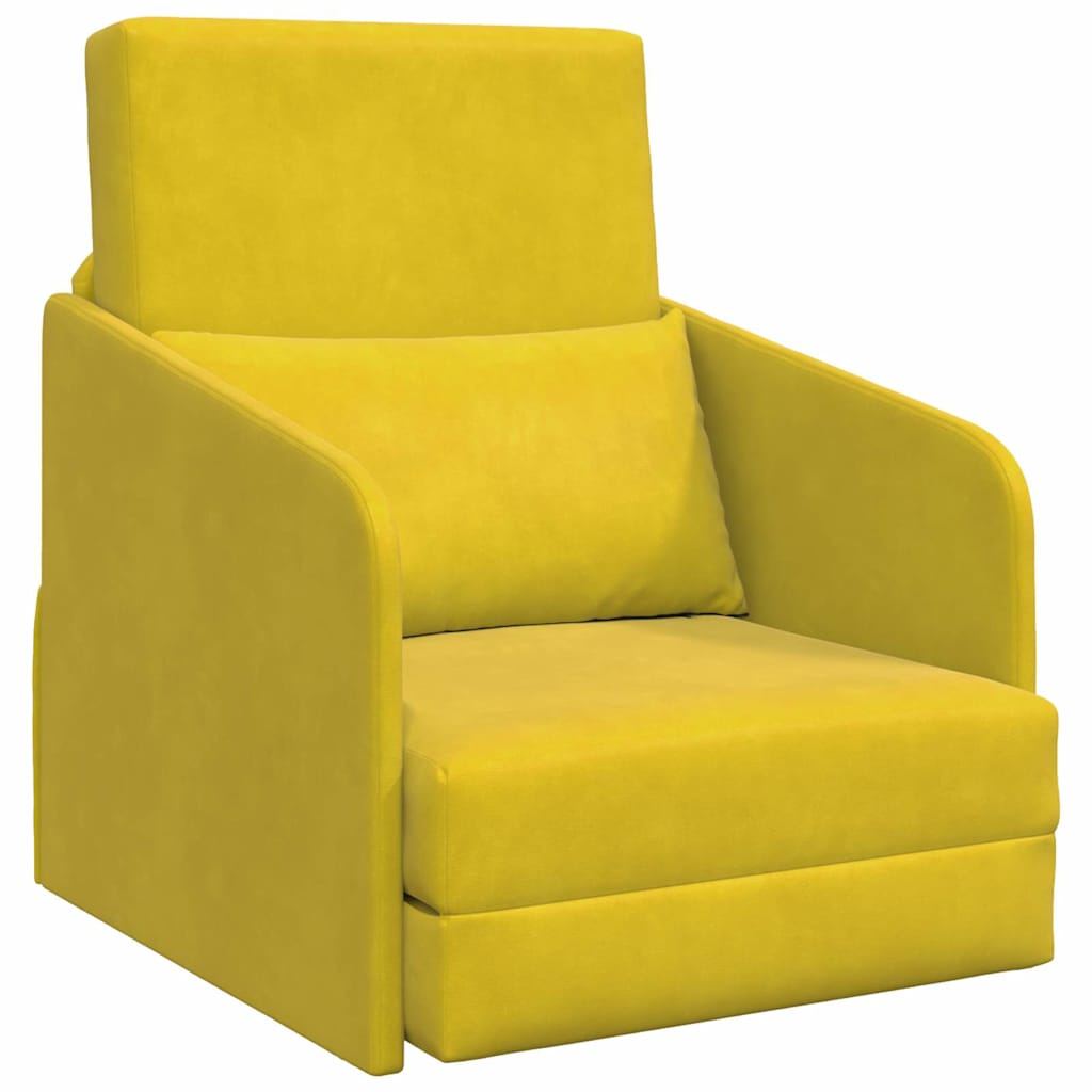 Divano letto Giallo 65 x 80 x 83 cm Velluto - homemem39