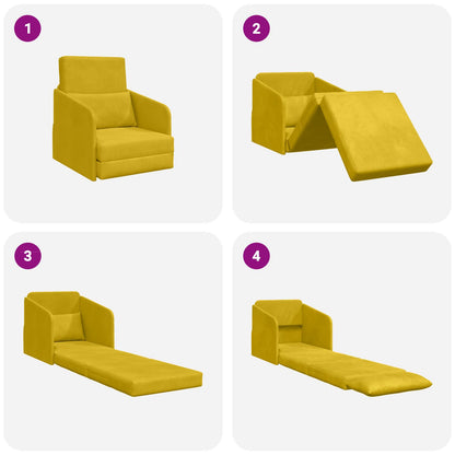 Divano letto Giallo 65 x 80 x 83 cm Velluto | homemem39