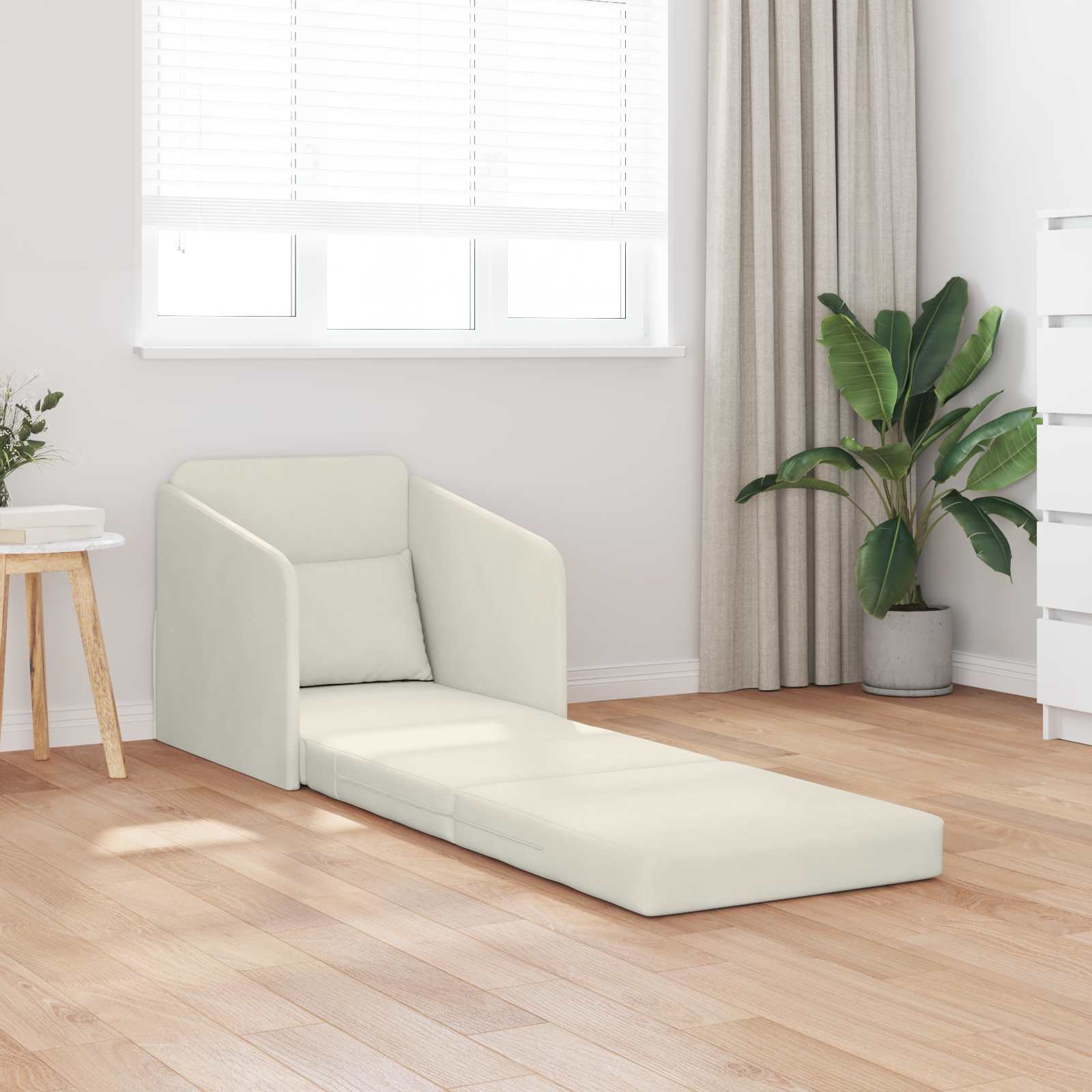 Divano letto Crema 65 x 80 x 83 cm Velluto | homemem39