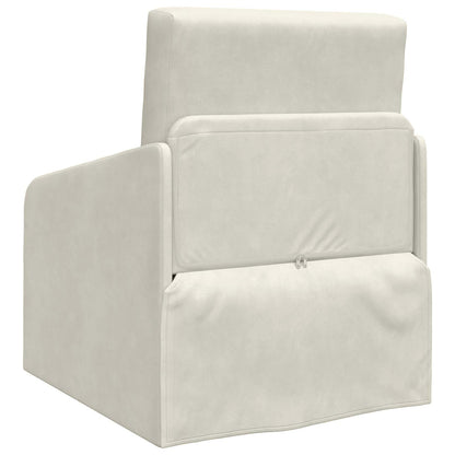 Divano letto Crema 65 x 80 x 83 cm Velluto