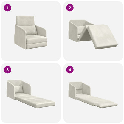 Divano letto Crema 65 x 80 x 83 cm Velluto | homemem39