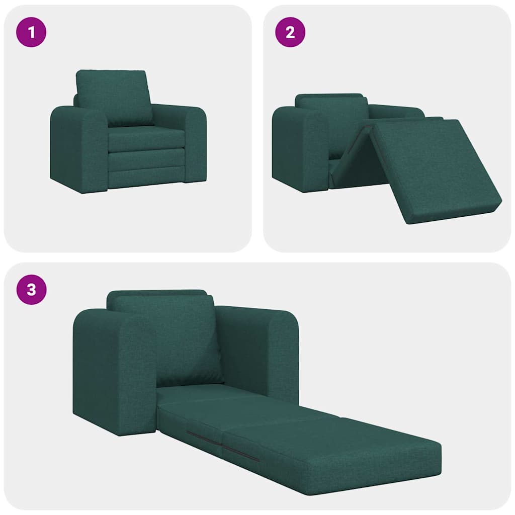 Divano letto Verde scuro 98 x 71 x 83 cm Tessuto - homemem39