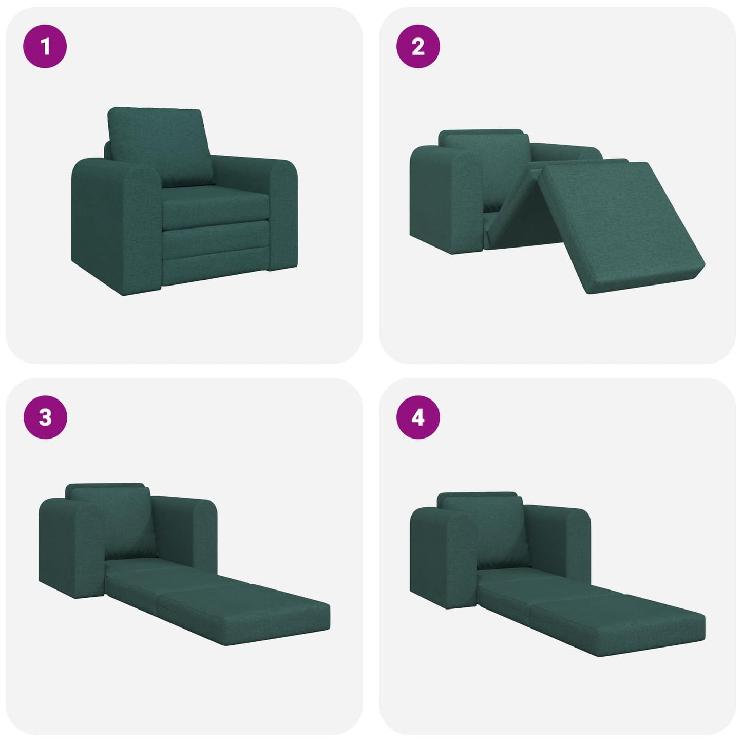 Divano letto Verde Scuro 98 x 71 x 83 cm Tessuto