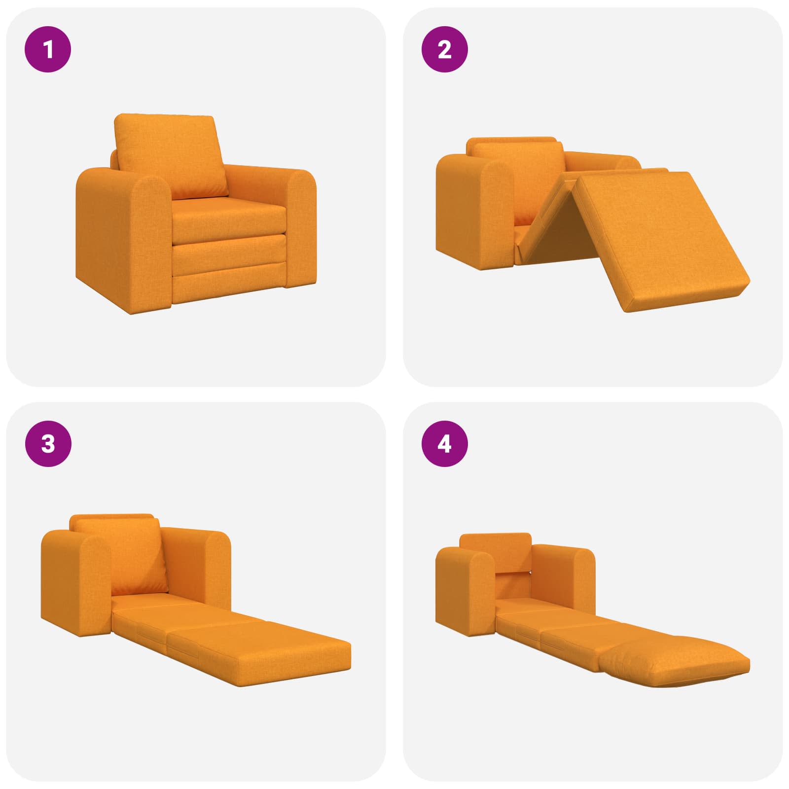 Divano letto Giallo Scuro 98 x 71 x 83 cm Tessuto | homemem39