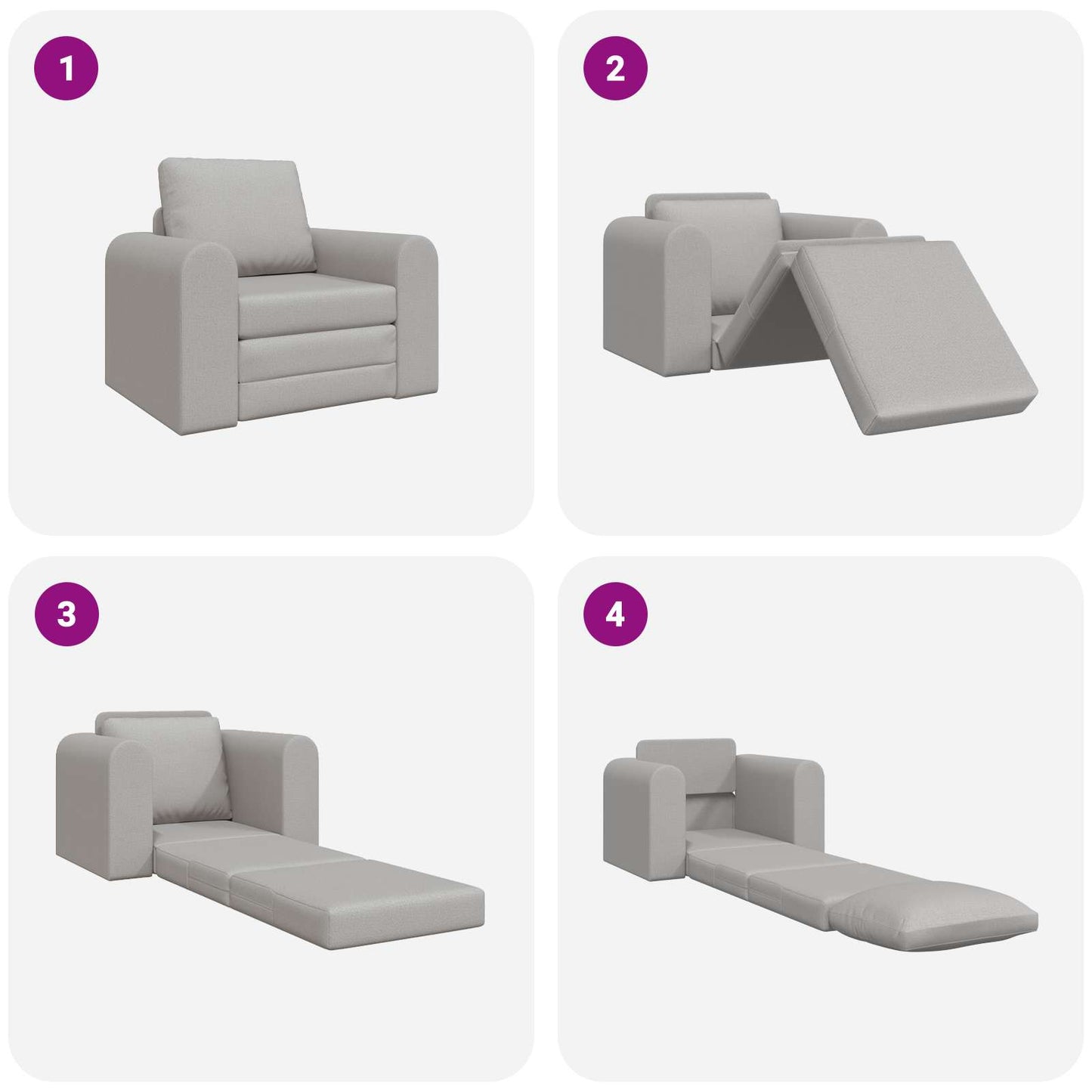 Divano letto Grigio Nuvola 98 x 71 x 83 cm Tessuto | homemem39