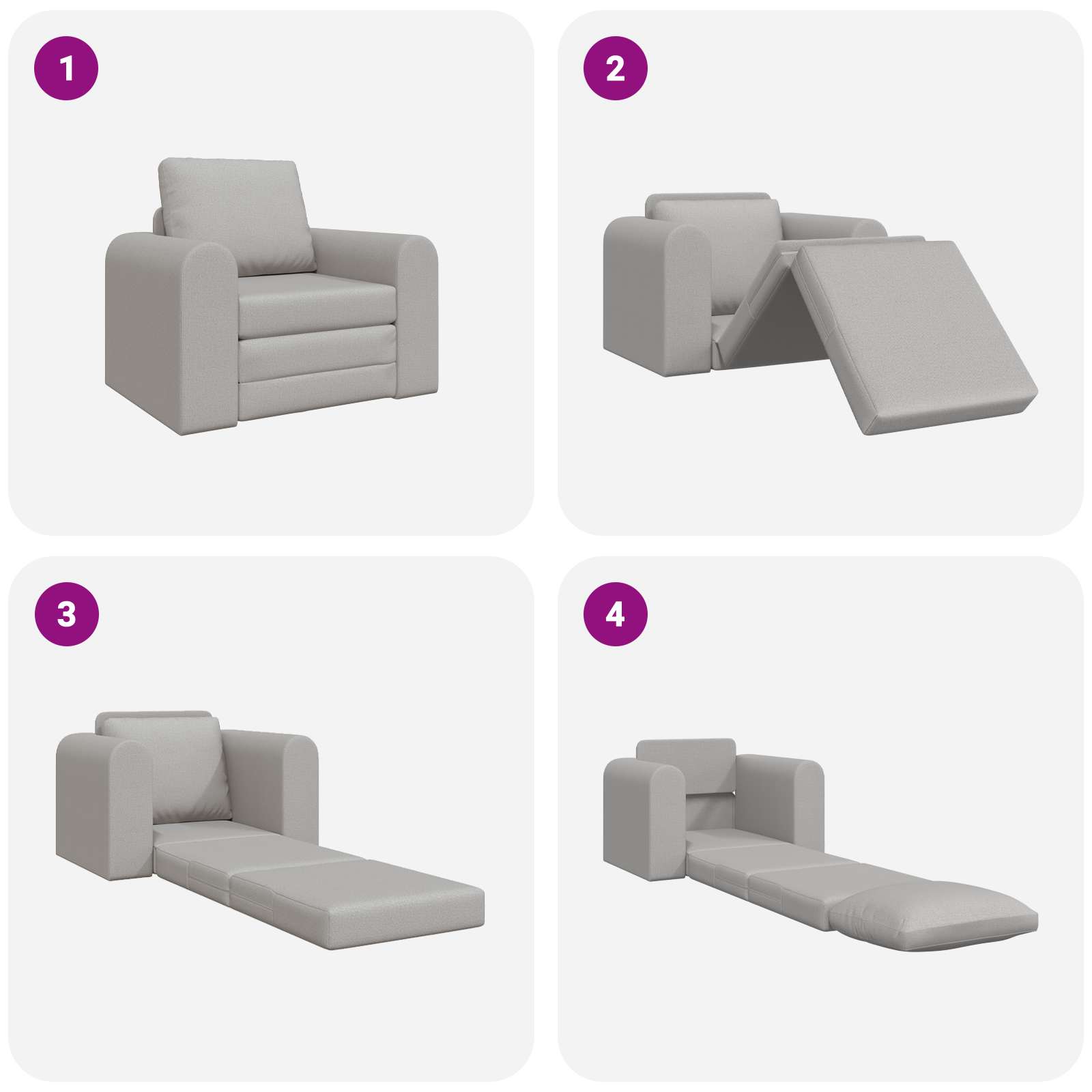 Divano letto Grigio Nuvola 98 x 71 x 83 cm Tessuto | homemem39