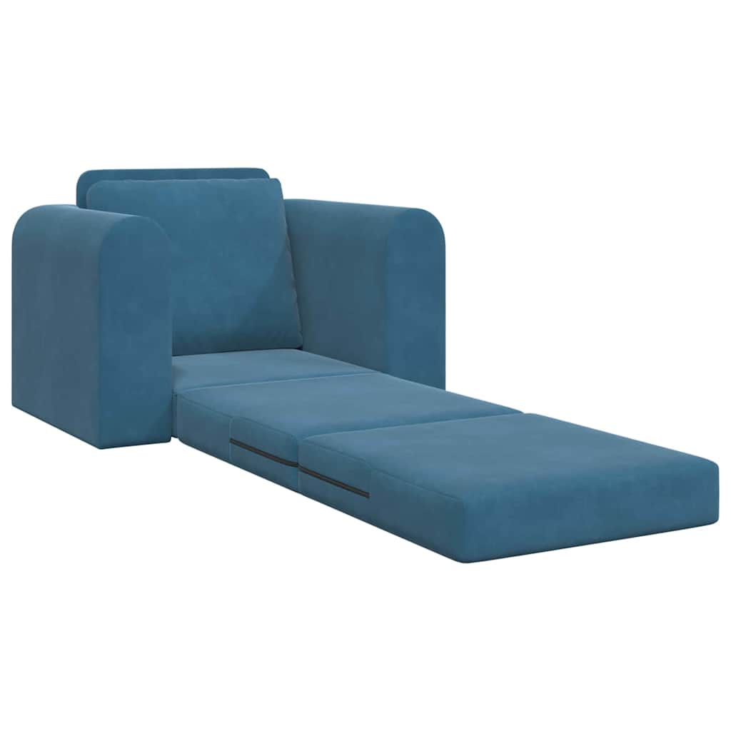 Divano letto Blu 98 x 71 x 83 cm Velluto - homemem39