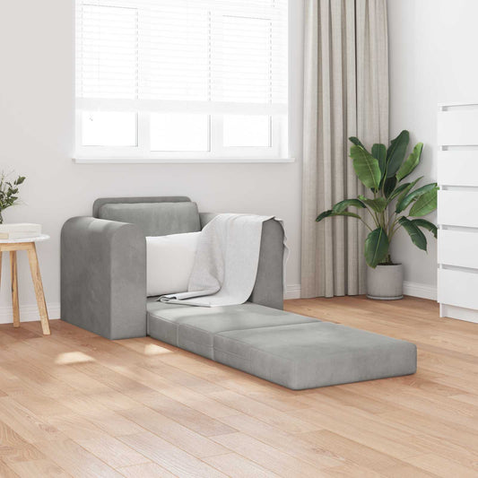 Divano letto Grigio chiaro 98 x 71 x 83 cm Velluto