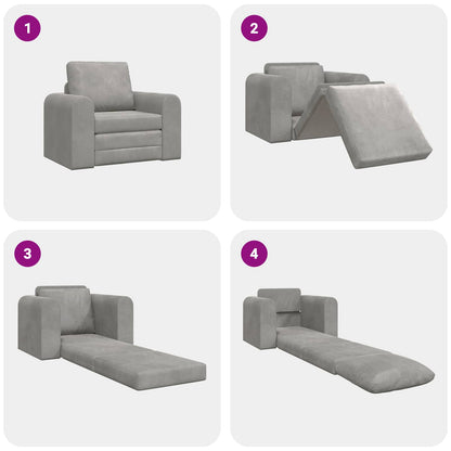 Divano letto Grigio chiaro 98 x 71 x 83 cm Velluto