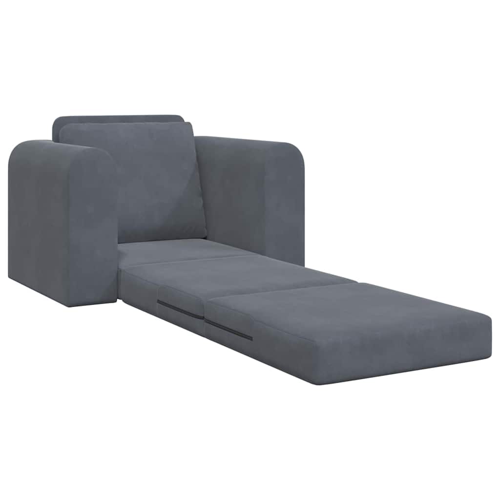 Divano letto Grigio scuro 98 x 71 x 83 cm Velluto - homemem39