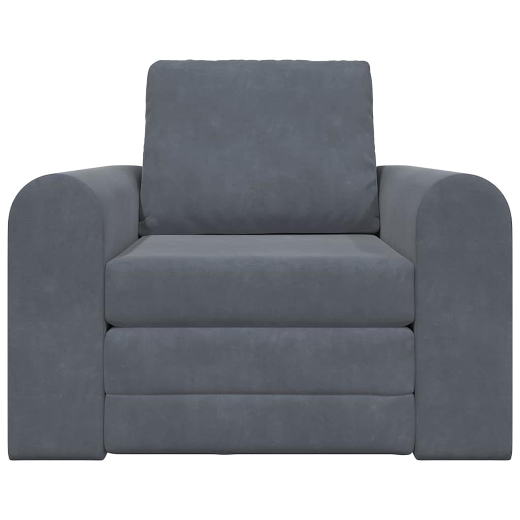 Divano letto Grigio scuro 98 x 71 x 83 cm Velluto - homemem39