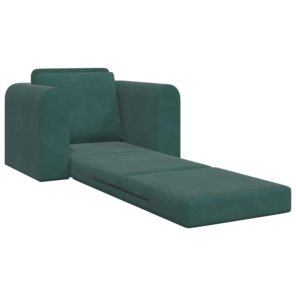 Divano letto Verde scuro 98 x 71 x 83 cm Velluto - homemem39