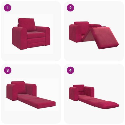 Divano letto Rosso Vino 98 x 71 x 83 cm Velluto