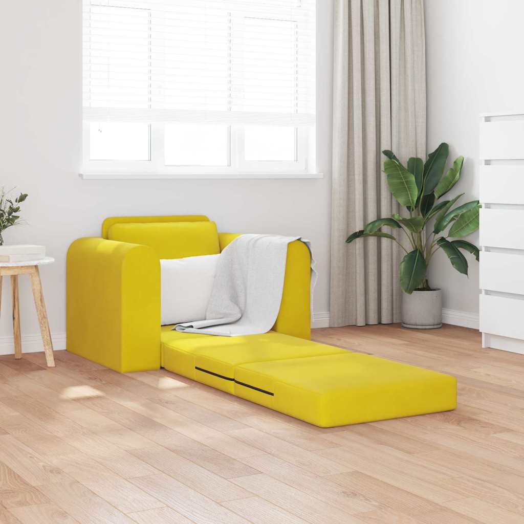 Divano letto Giallo 98 x 71 x 83 cm Velluto - homemem39