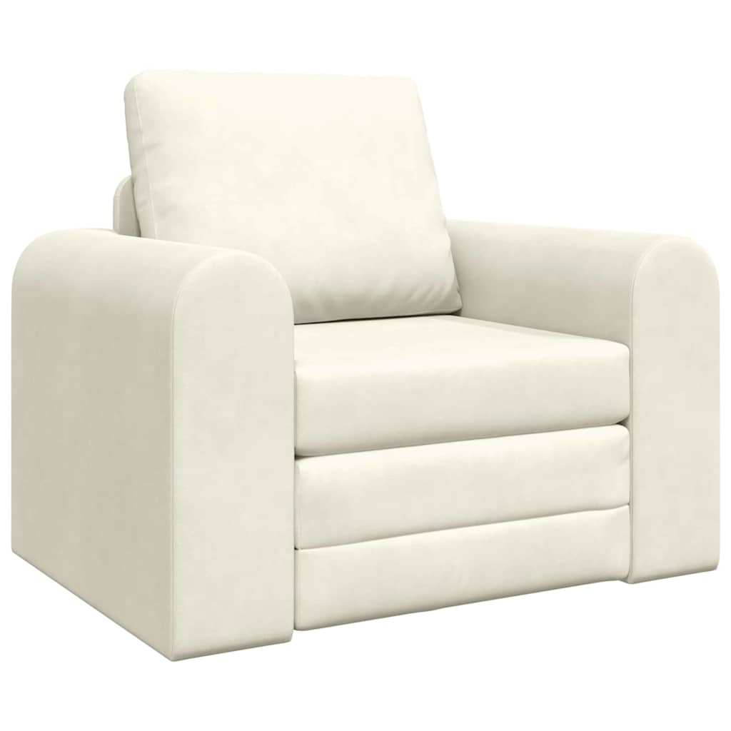 Divano letto Crema 98 x 71 x 83 cm Velluto - homemem39