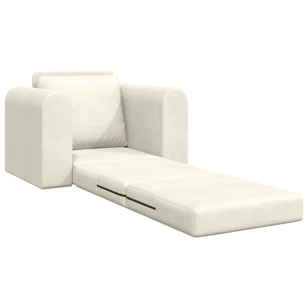 Divano letto Crema 98 x 71 x 83 cm Velluto - homemem39