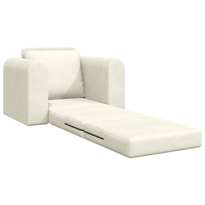 Divano letto Crema 98 x 71 x 83 cm Velluto - homemem39