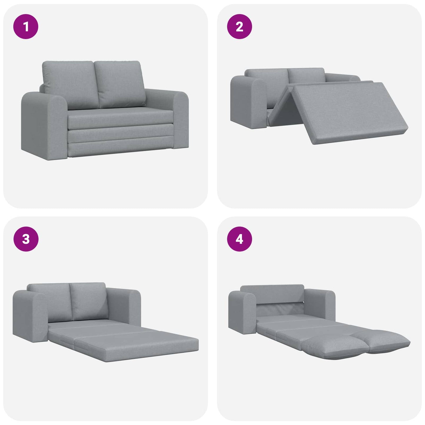 Divano letto 60cm Grigio chiaro Tessuto