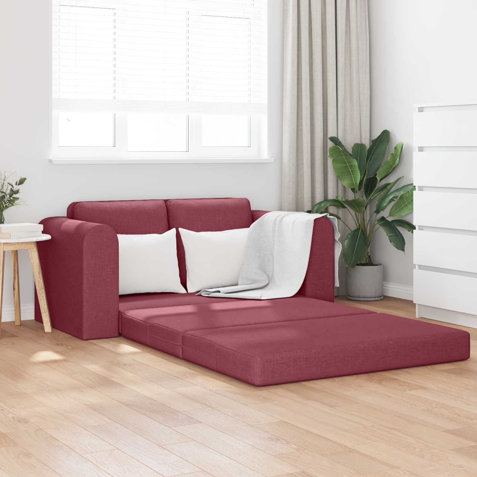 Divano letto 60cm Rosso Vino Tessuto | homemem39