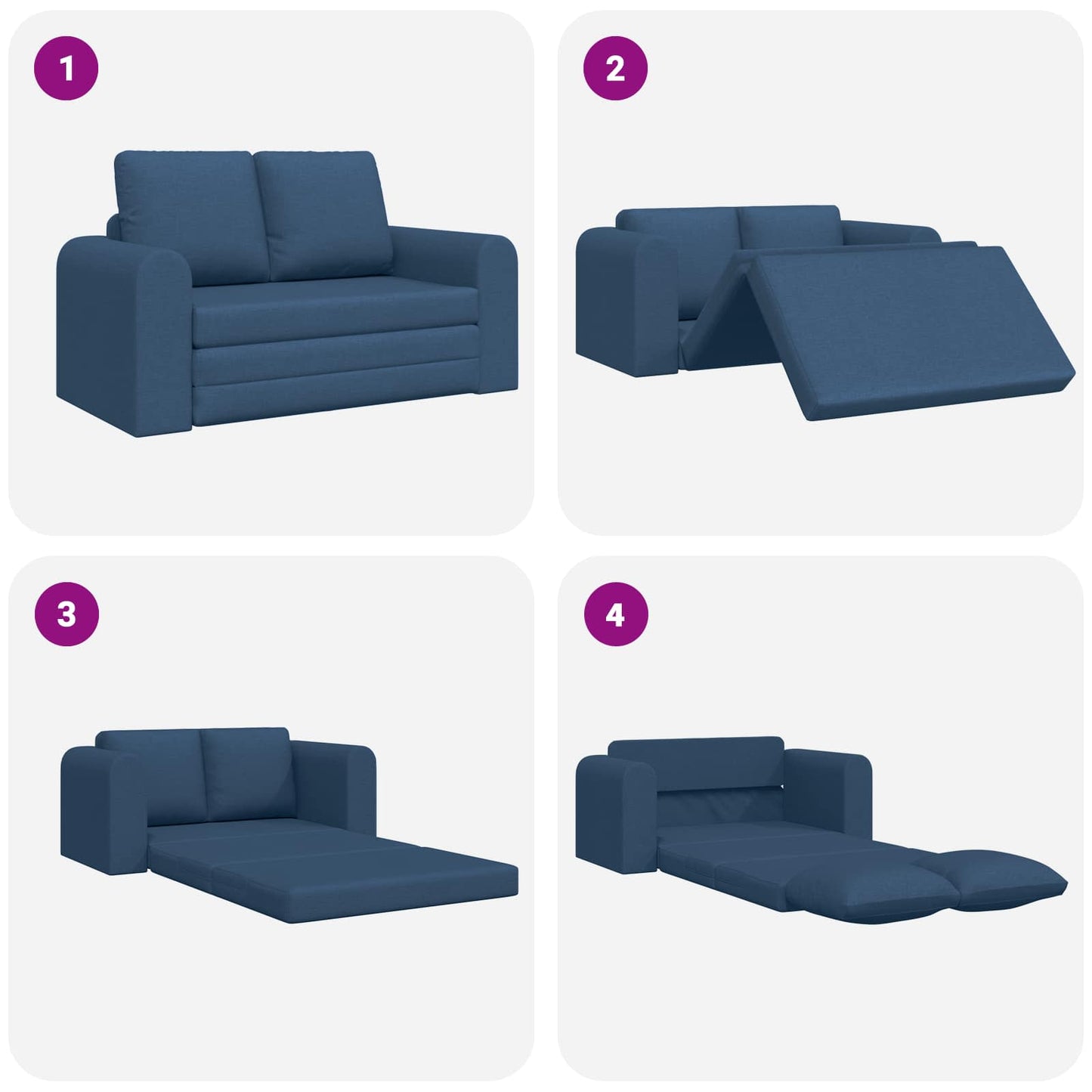 Divano letto 60cm Blu Tessuto | homemem39