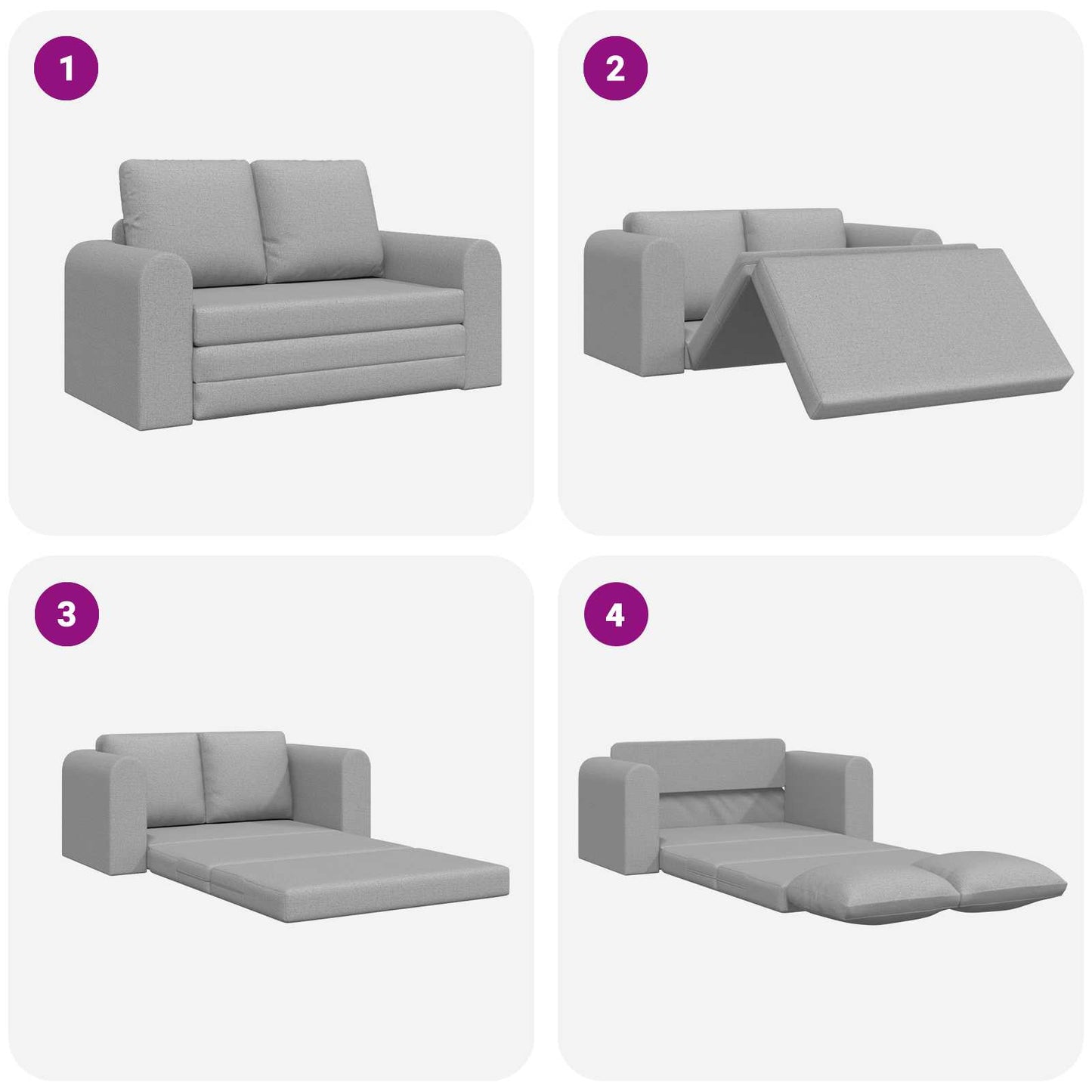 Divano letto Grigio Nuvola 148 x 71 x 83 cm Tessuto