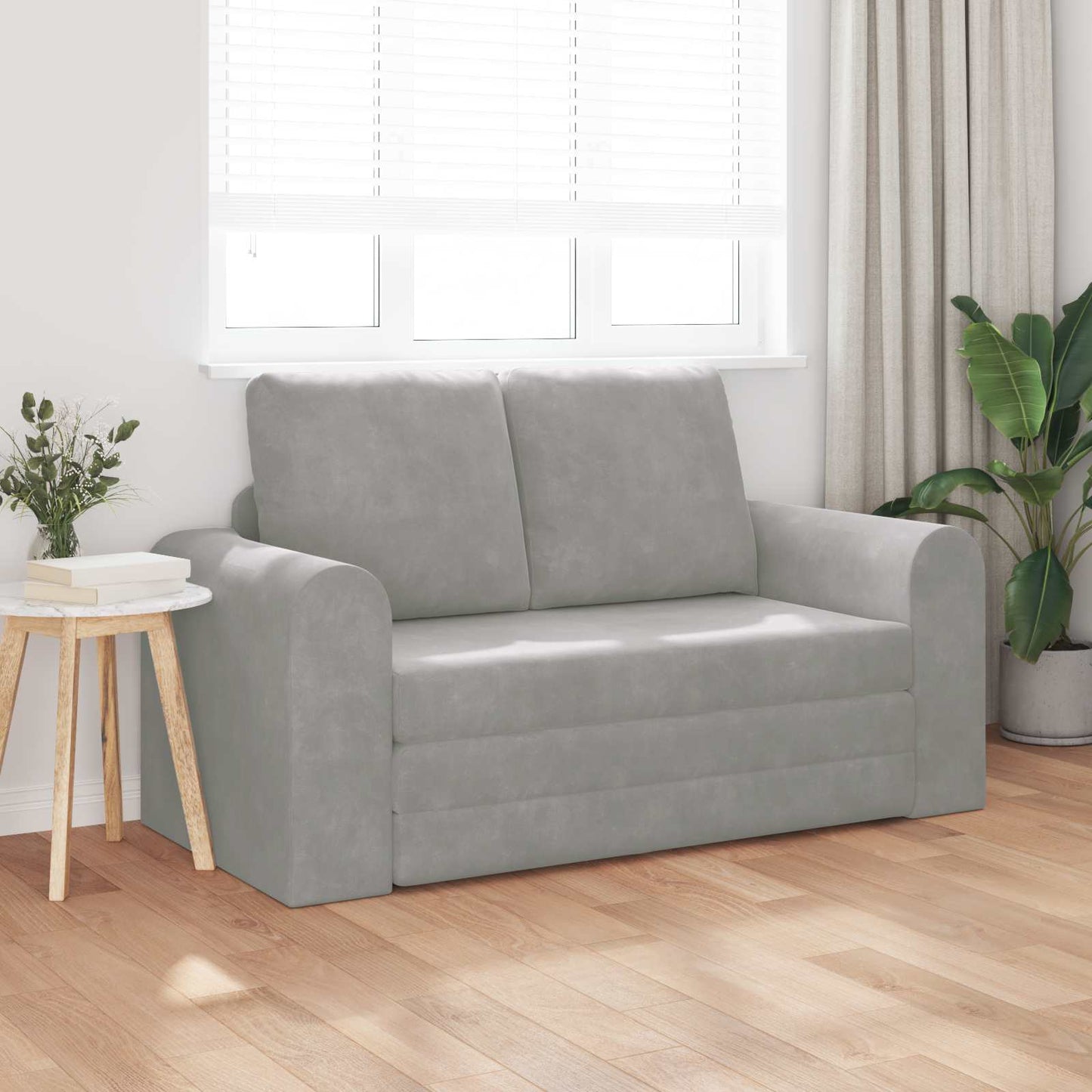 Divano letto Grigio chiaro 148 x 71 x 83 cm Velluto
