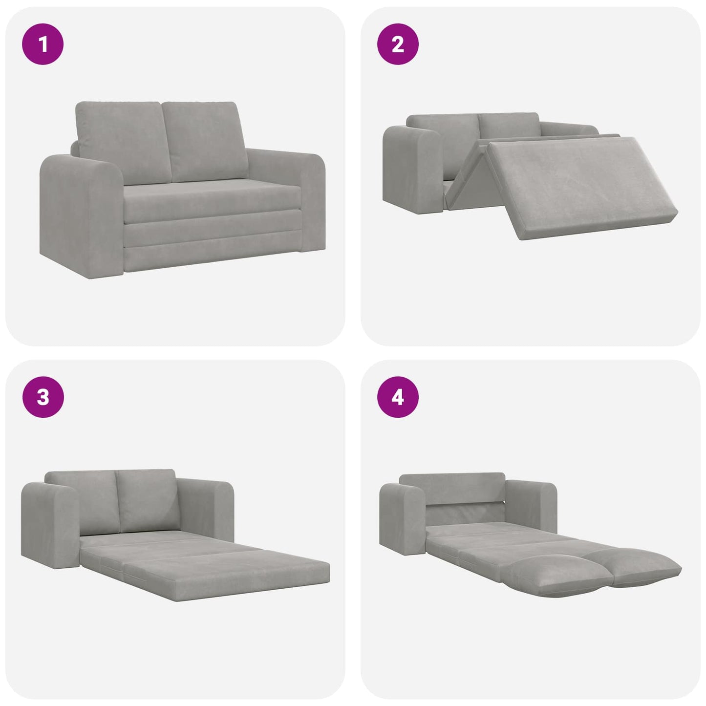 Divano letto Grigio chiaro 148 x 71 x 83 cm Velluto | homemem39