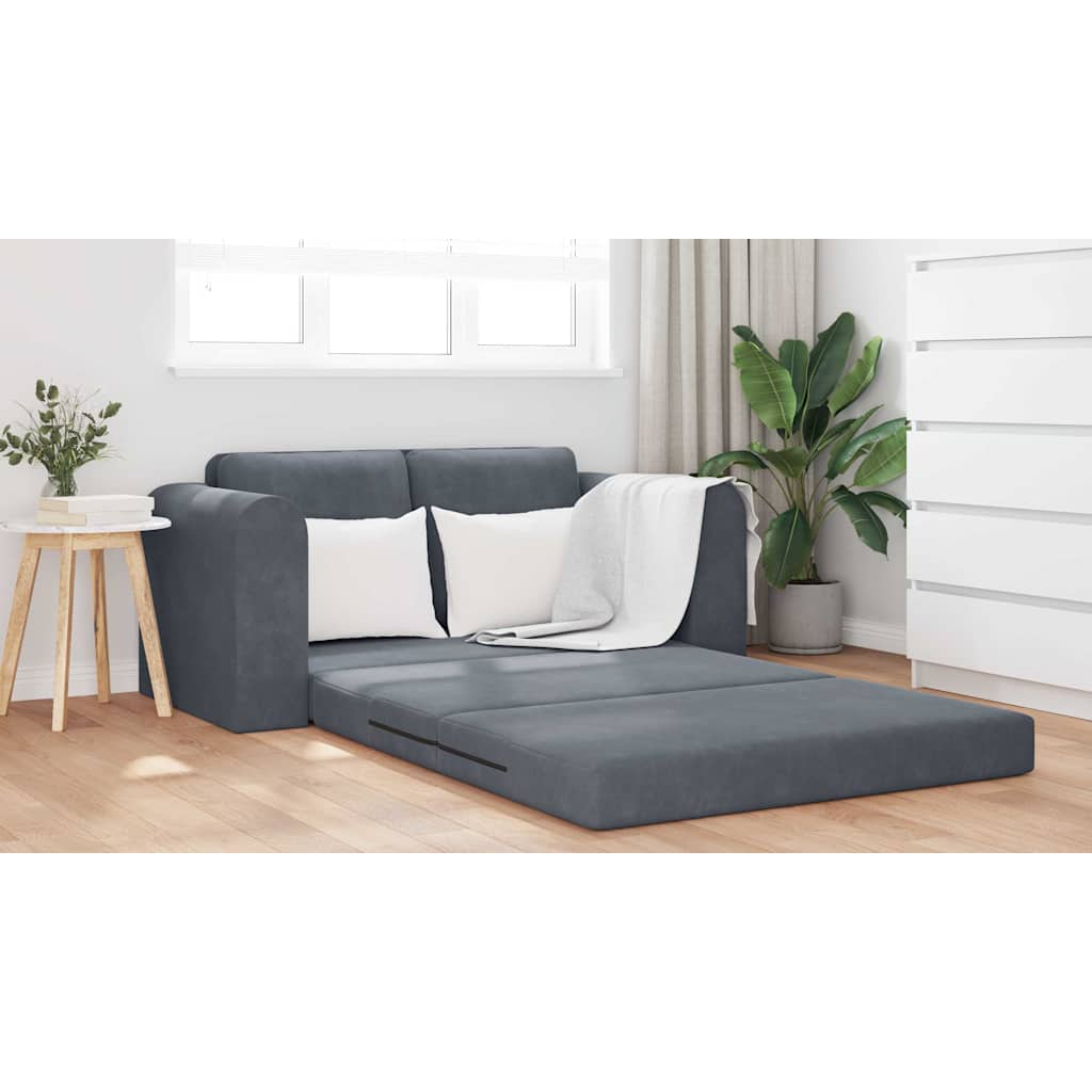 Divano letto Grigio scuro 148 x 71 x 83 cm Velluto - homemem39