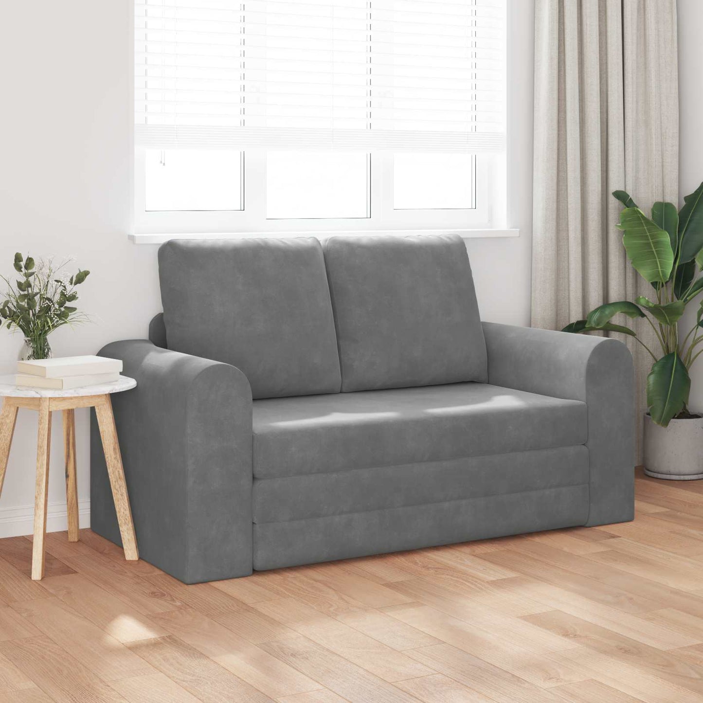 Divano letto Grigio scuro 148 x 71 x 83 cm Velluto