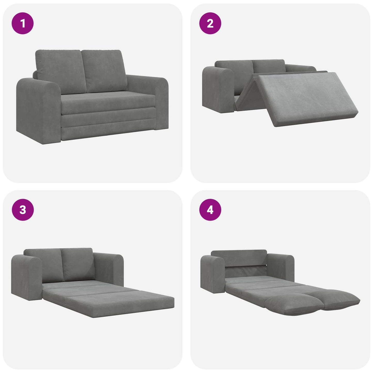 Divano letto Grigio scuro 148 x 71 x 83 cm Velluto | homemem39