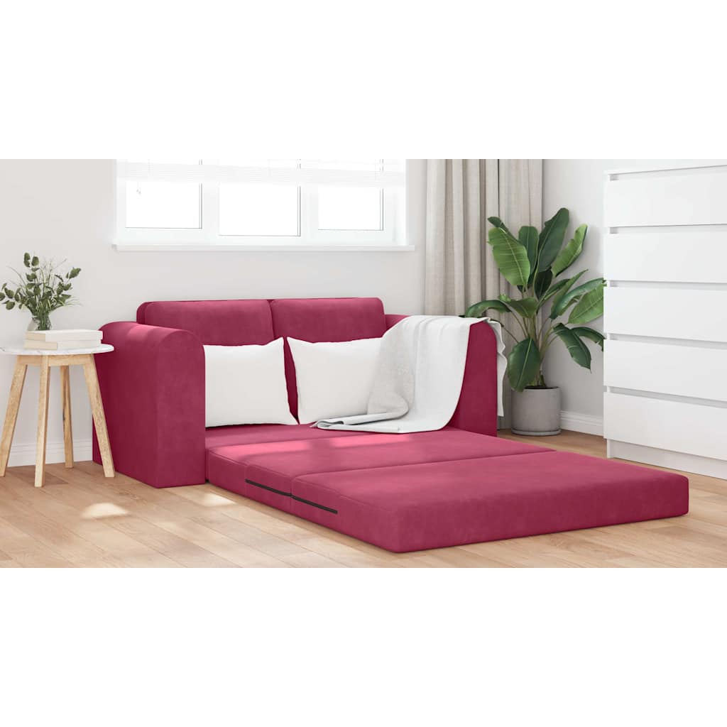 Divano letto 60cm Rosso Vino Velluto - homemem39