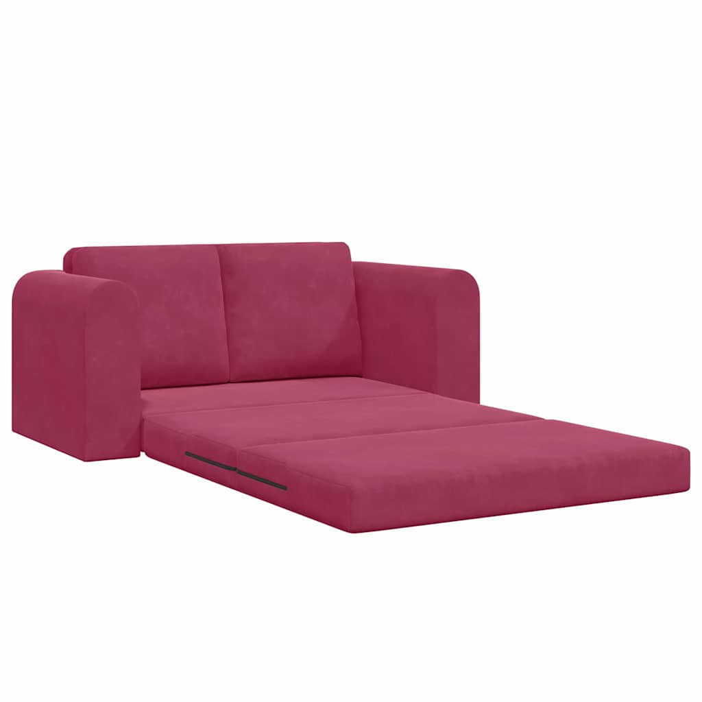 Divano letto 60cm Rosso Vino Velluto - homemem39