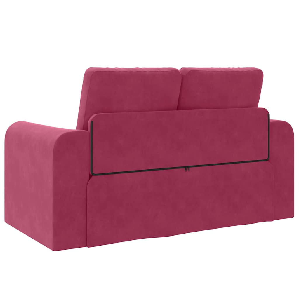 Divano letto 60cm Rosso Vino Velluto - homemem39