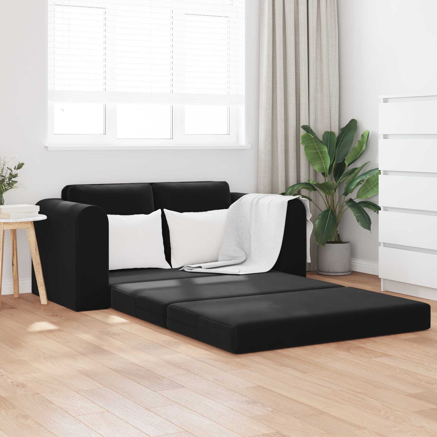 Divano letto Nero 148 x 71 x 83 cm Velluto | homemem39