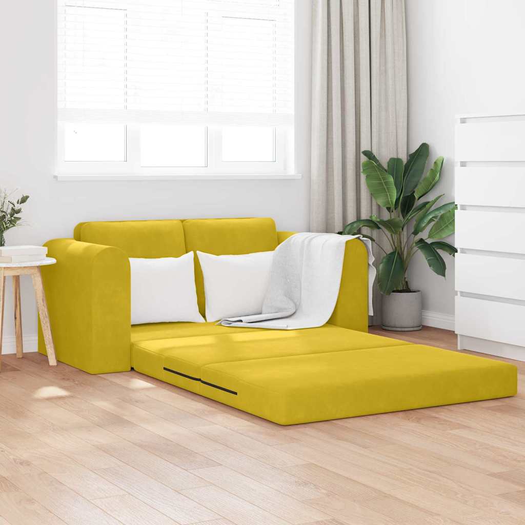 Divano letto 60cm Giallo Velluto