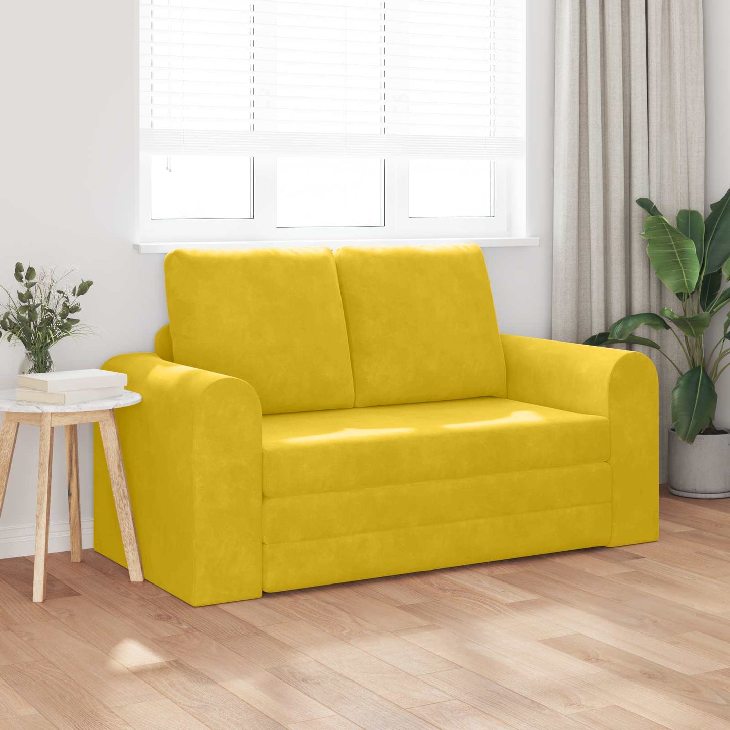 Divano letto Giallo 148 x 71 x 83 cm Velluto