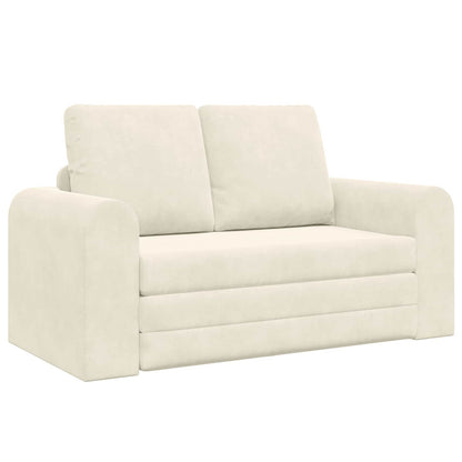 Divano letto Crema 148 x 71 x 83 cm Velluto