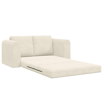 Divano letto Crema 148 x 71 x 83 cm Velluto