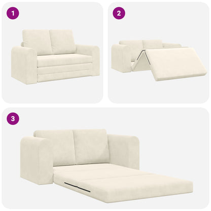 Divano letto Crema 148 x 71 x 83 cm Velluto | homemem39