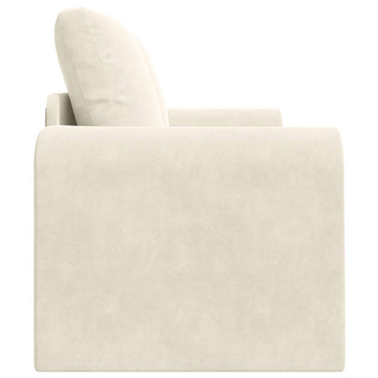 Divano letto Crema 148 x 71 x 83 cm Velluto
