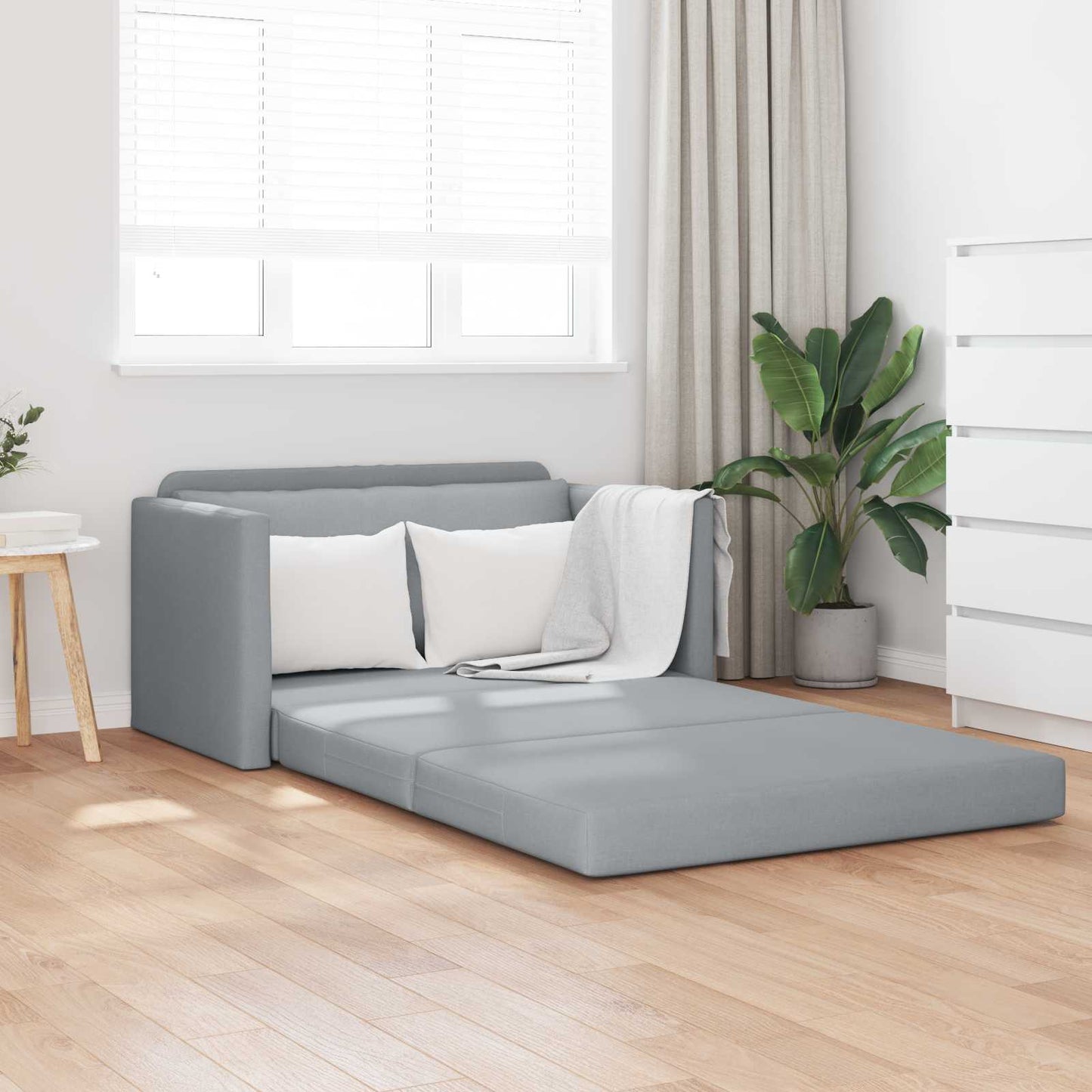 Divano letto 110cm Grigio chiaro Tessuto