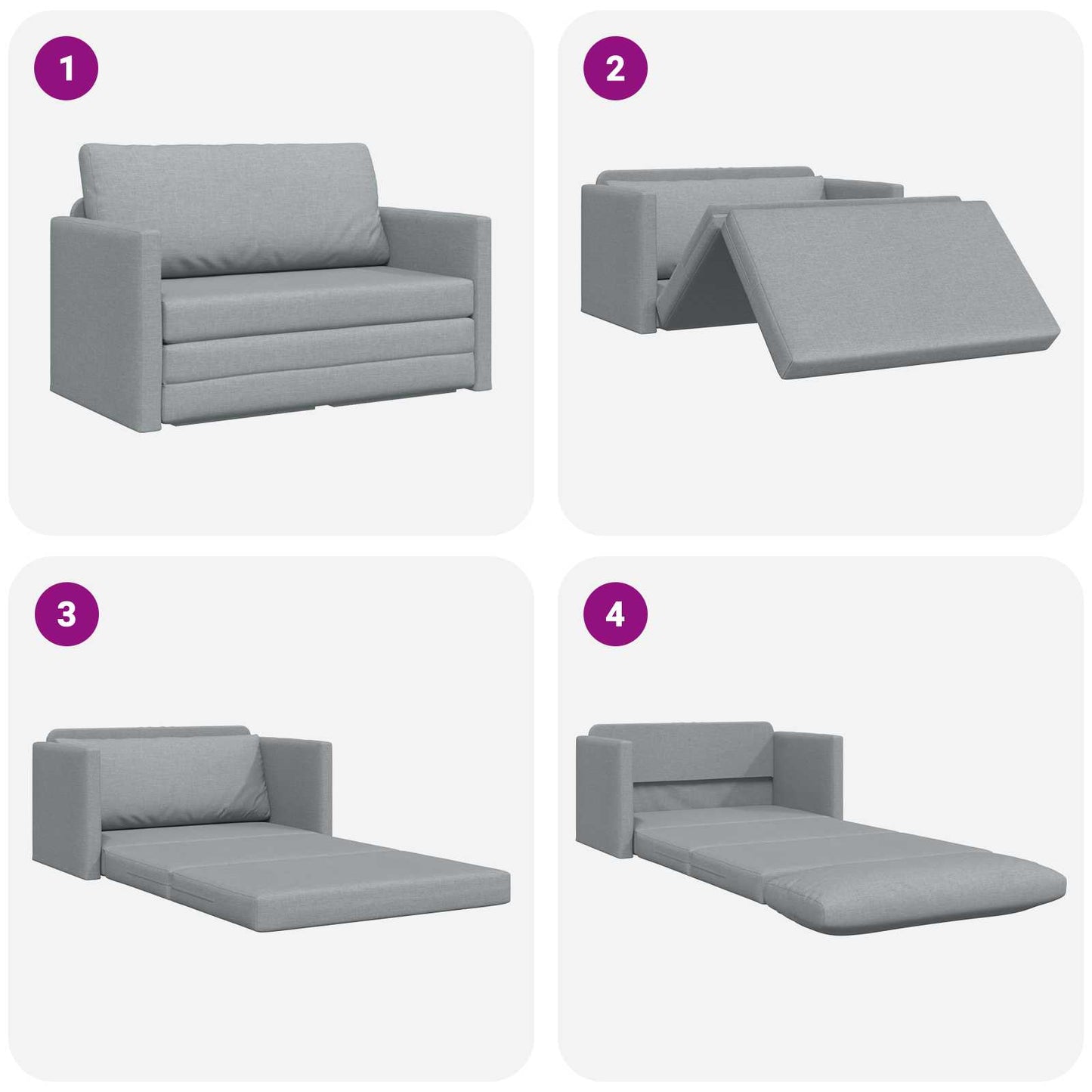 Divano letto 110cm Grigio chiaro Tessuto | homemem39