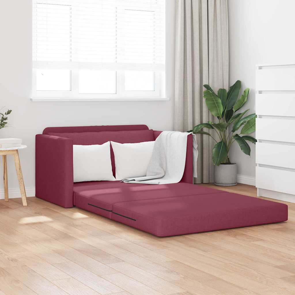 Divano letto 110cm Rosso Vino Tessuto