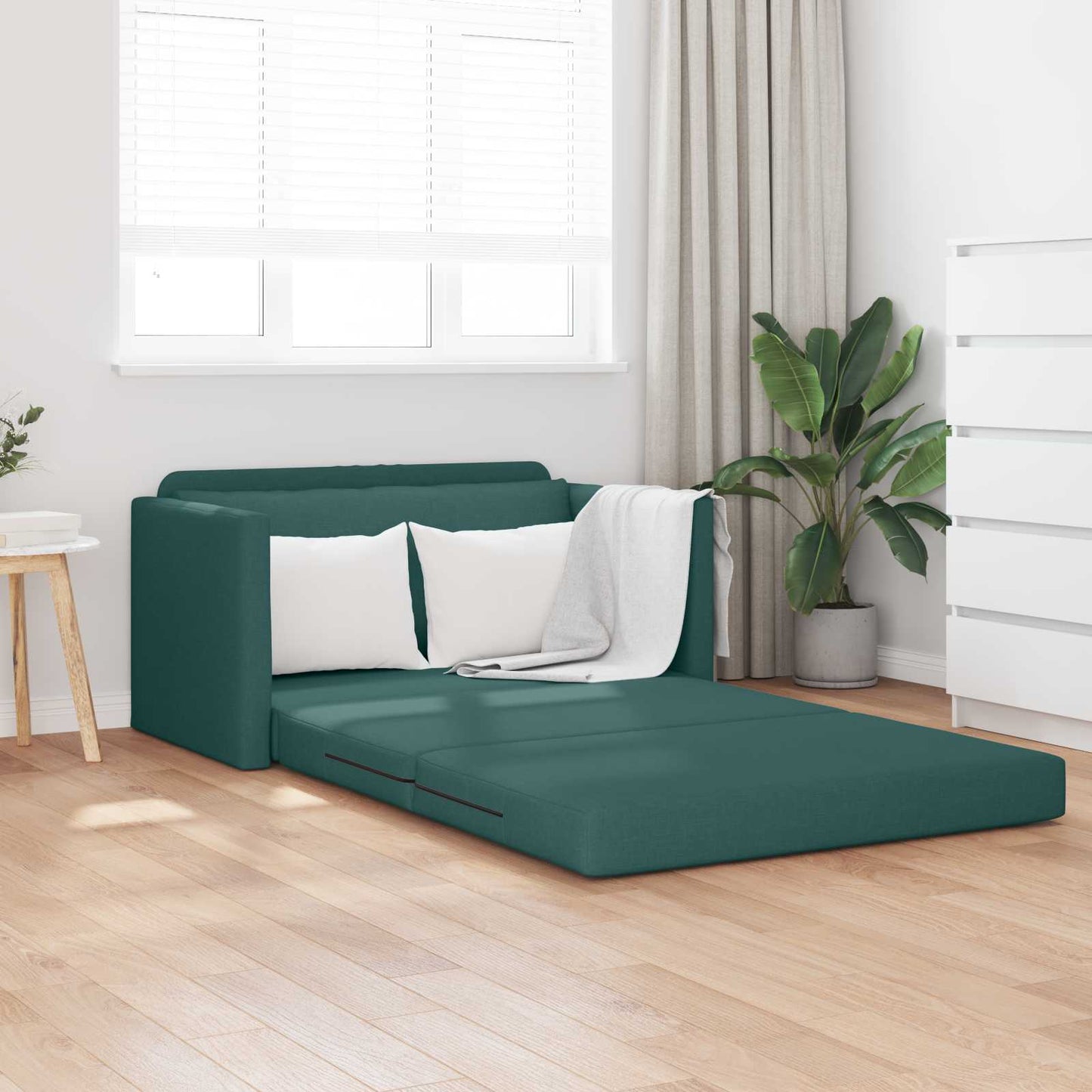 Divano letto 110cm Verde Scuro Tessuto | homemem39