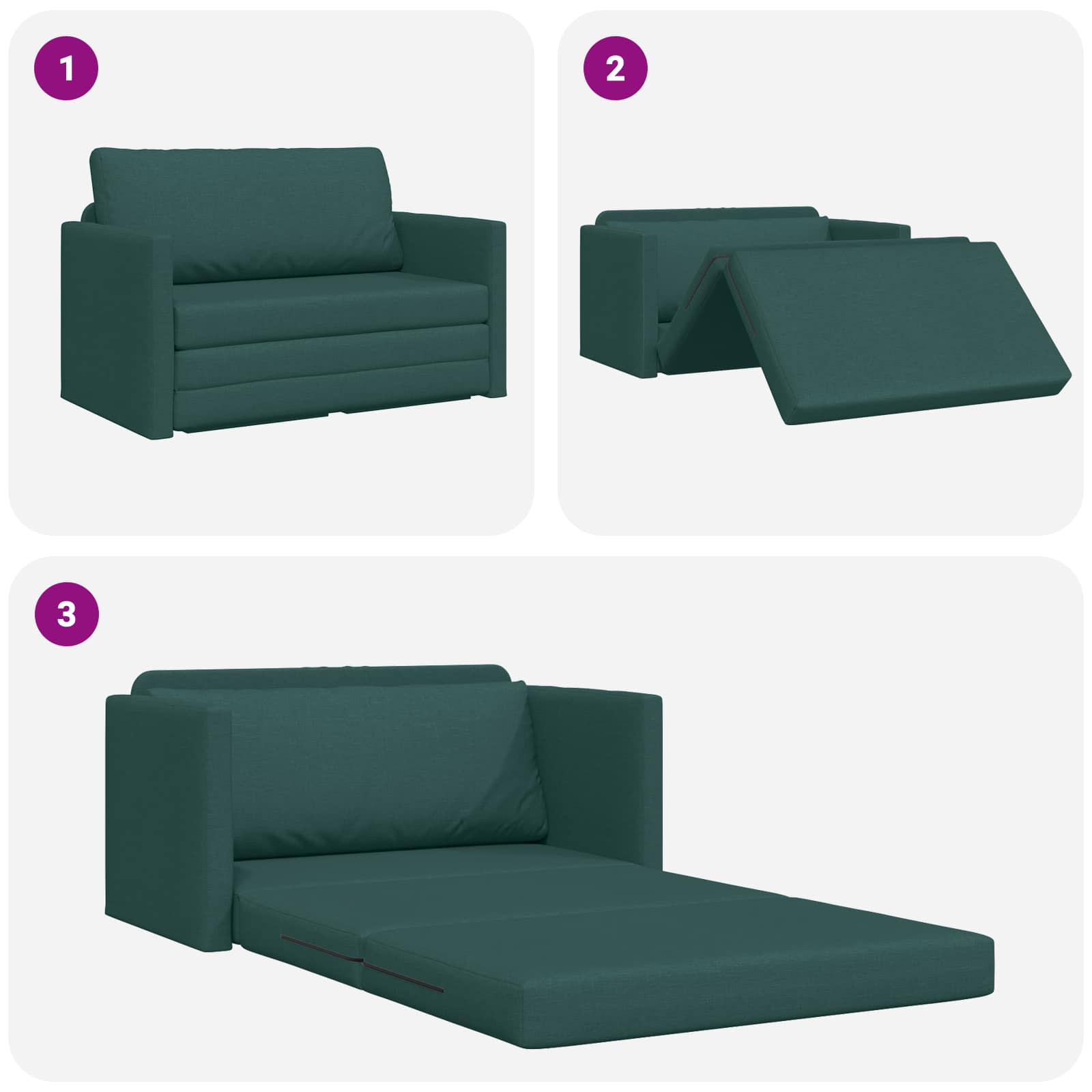 Divano letto 110cm Verde Scuro Tessuto | homemem39